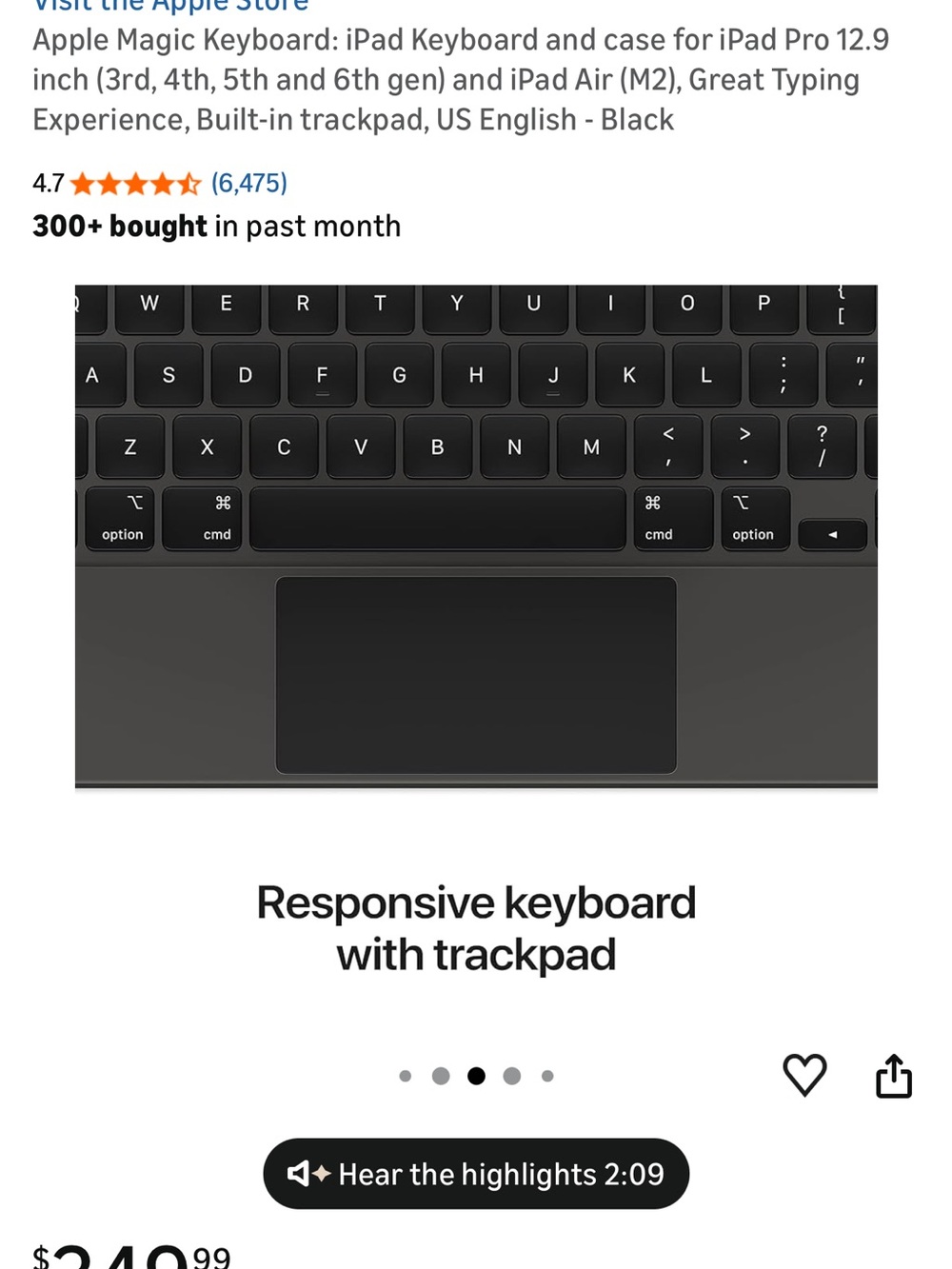 Apple Magic Keyboard Case, 12.9 inch with Trackpad - Picture 7 of 12